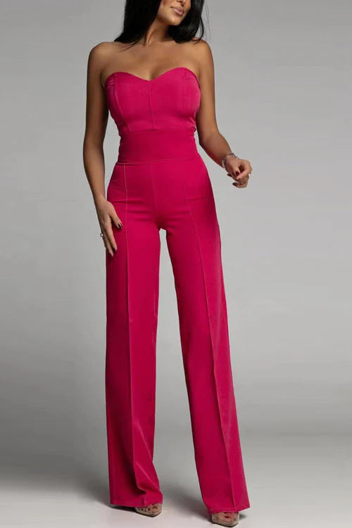 Ladies elegant jumpsuit with off-shoulder design and wide leg Lisslune