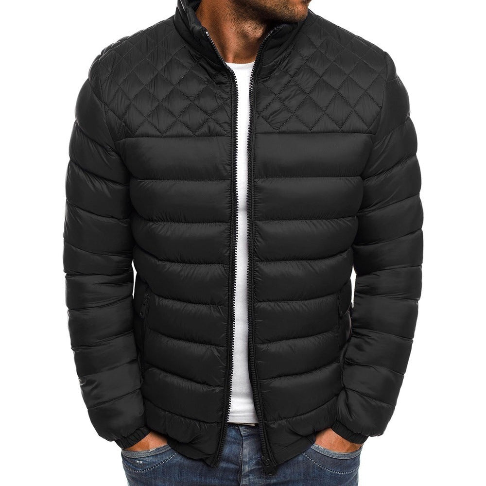 Men's insulated puffer jacket with high collar and side zip pockets Lisslune