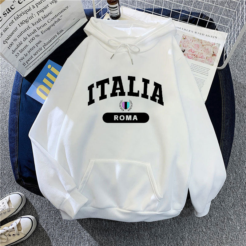 Ladies hoodie with Italy print Lisslune