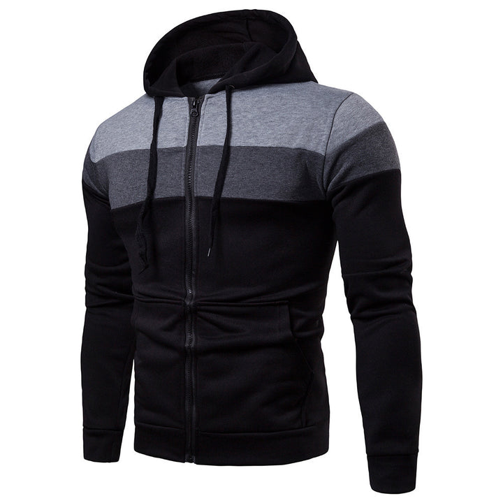 Men's Stylish Hoodie with Innovative Color and Material Mix Lisslune