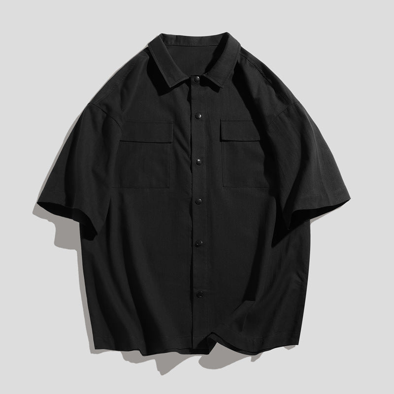 Men's Casual Short Sleeve Shirt with Chest Pockets Lisslune