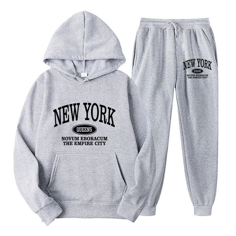 Women's hoodie set with versatile lettering and comfortable pockets Lisslune