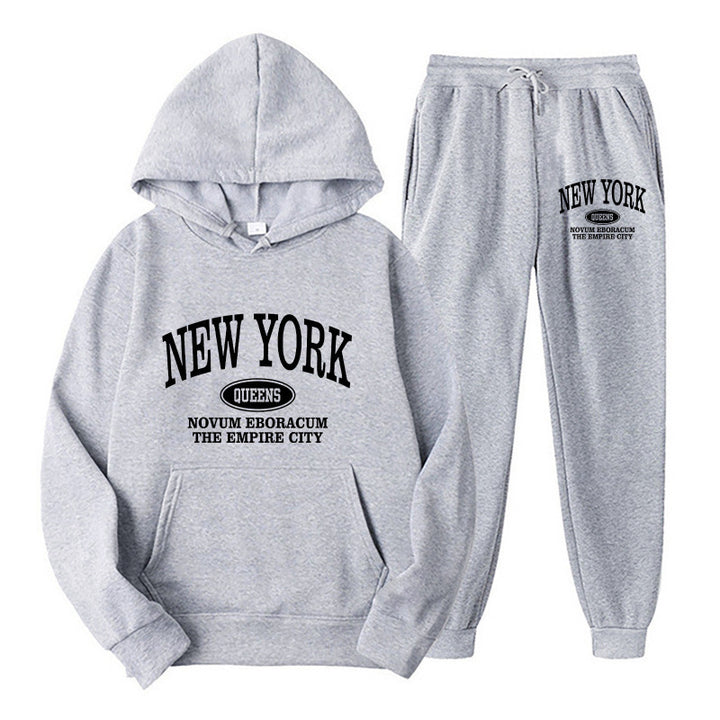 Women's hoodie set with versatile lettering and comfortable pockets Lisslune