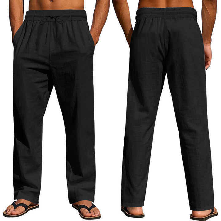Men's casual leisure pants with elastic waistband and side pockets Lisslune