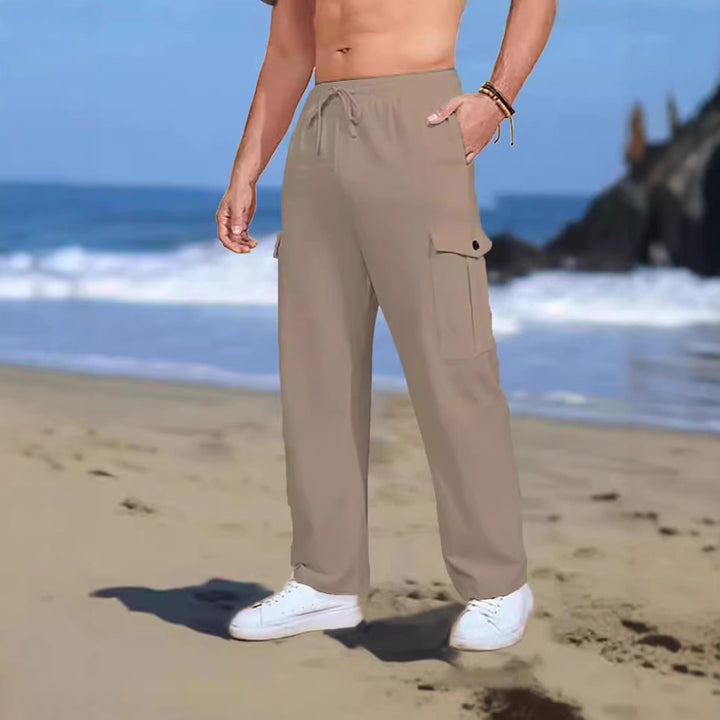 Men's cargo pants with versatile pockets and elastic waistband Lisslune