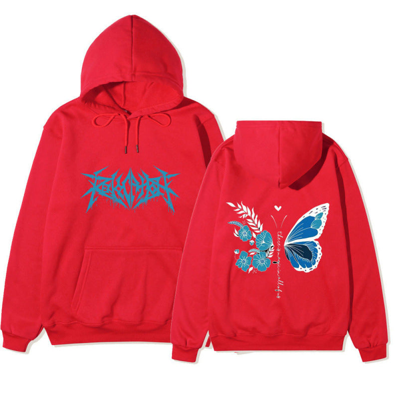 Women's hoodie with unique butterfly and flower motif Lisslune