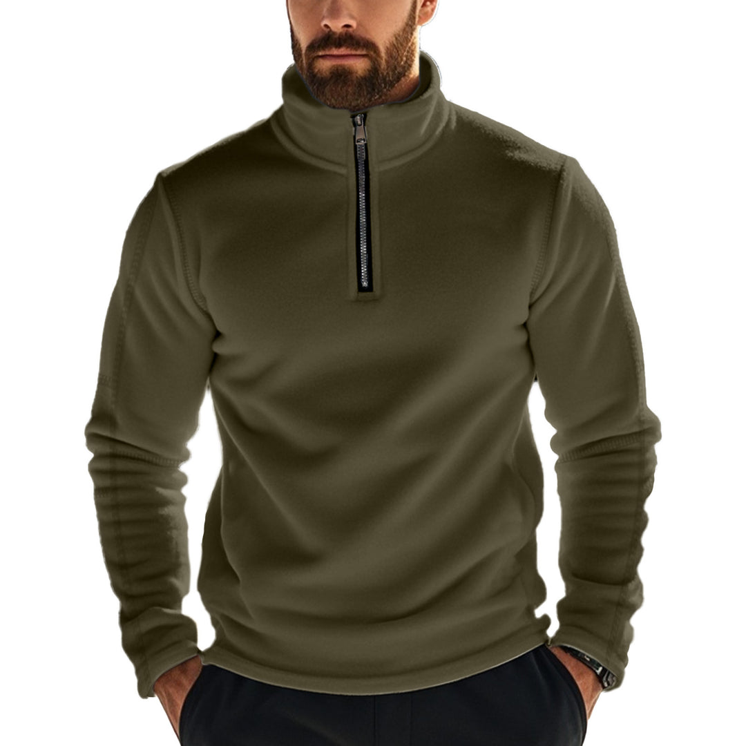 Men's Fleece Pullover with Stand-up Collar Lisslune