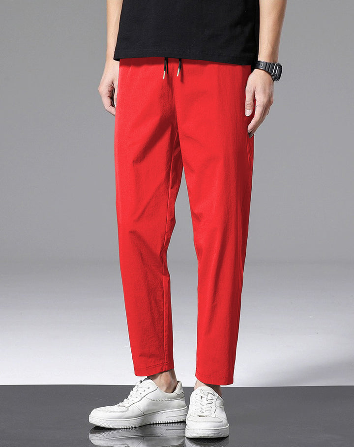 Men's Stylish Airy Leisure Pants with Elastic Waist and Practical Pockets Lisslune