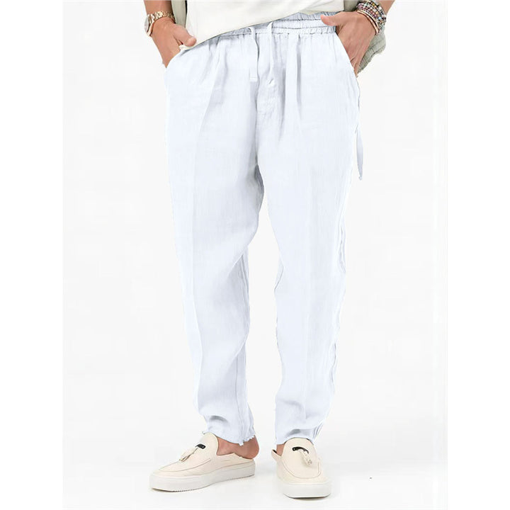 Men's airy summer pants with elastic waistband and side pockets Lisslune