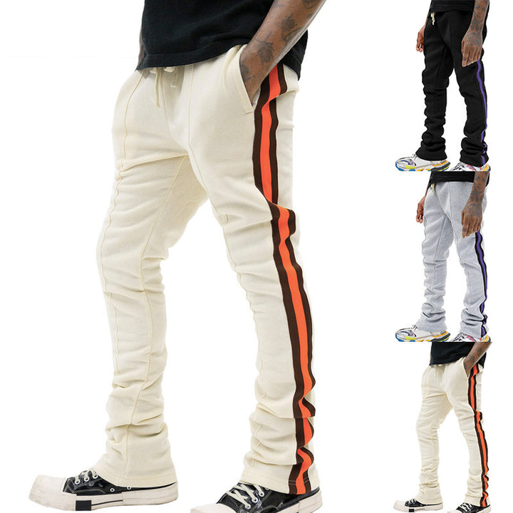 Men's Fashion Jogging Pants with High Waist and Contrast Stripes Lisslune