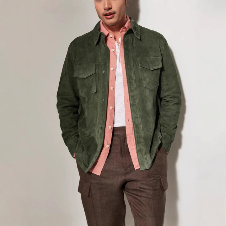 Men's Suede Jacket with two attached pockets and modern cut Lisslune