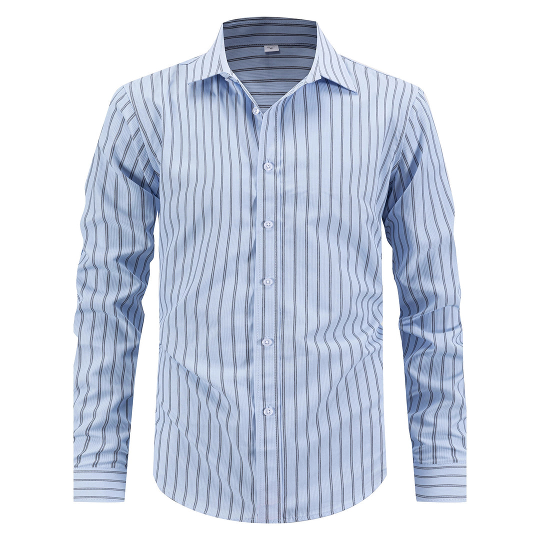 Men's striped long-sleeve shirt made of high-quality cotton Lisslune