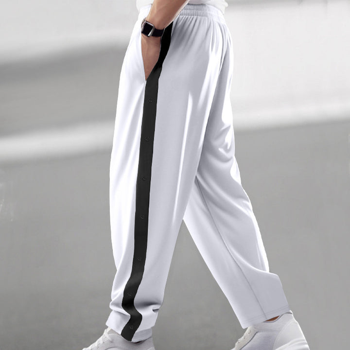 Men's sporty jogging pants with snap button details Lisslune