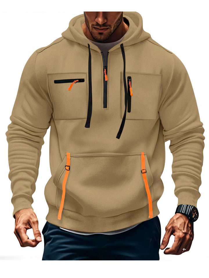 Men's stylish hoodie with functional zippered pockets Lisslune