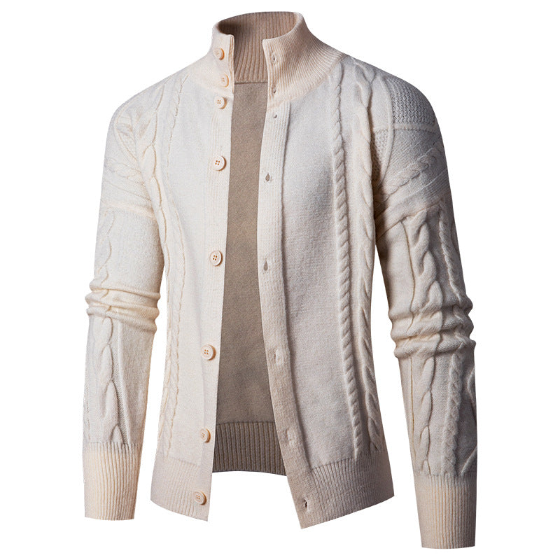 Men's cardigan with elegant cable patterns Lisslune