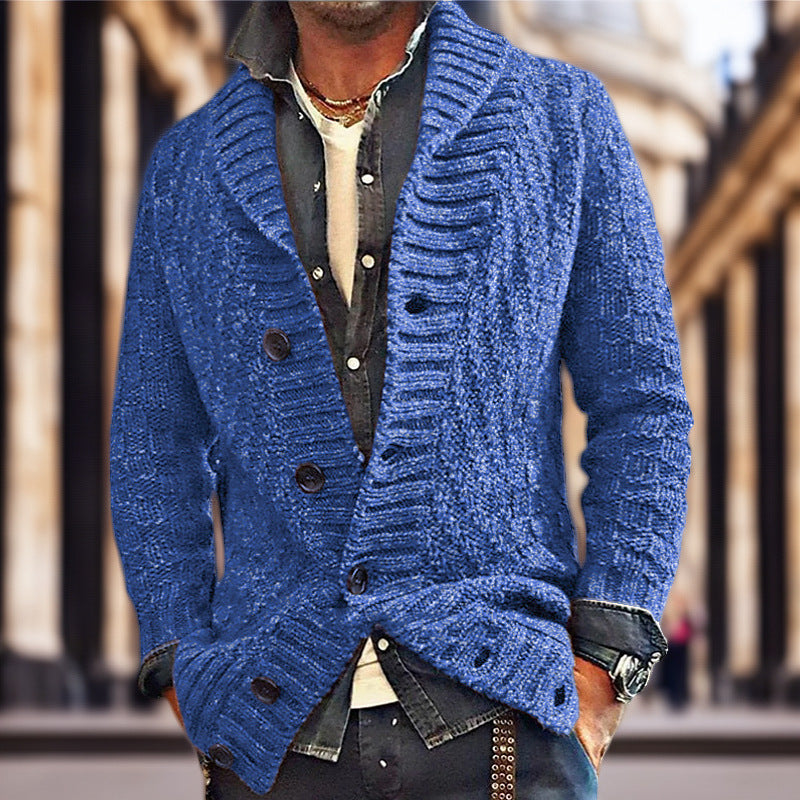 Men's cardigan with modern cable pattern and button details Lisslune