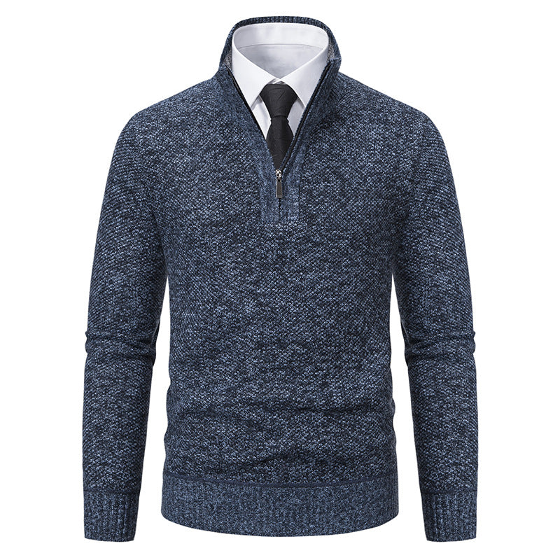 Men's sweater with modern zipper and structured surface Lisslune
