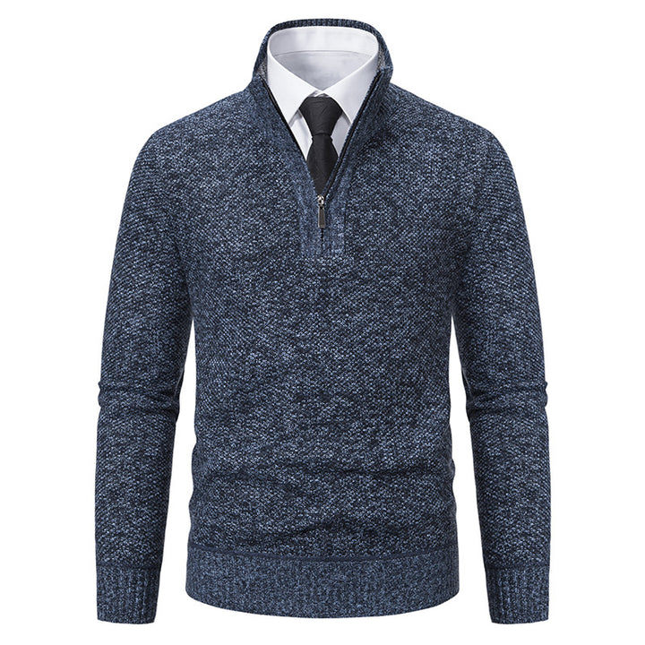 Men's sweater with modern zipper and structured surface Lisslune