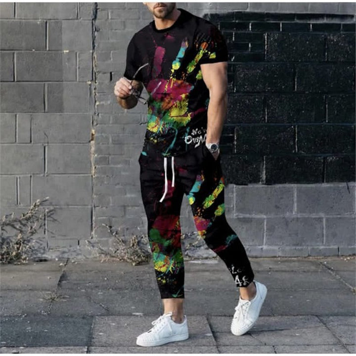 Men's stylish leisure set with dots Lisslune