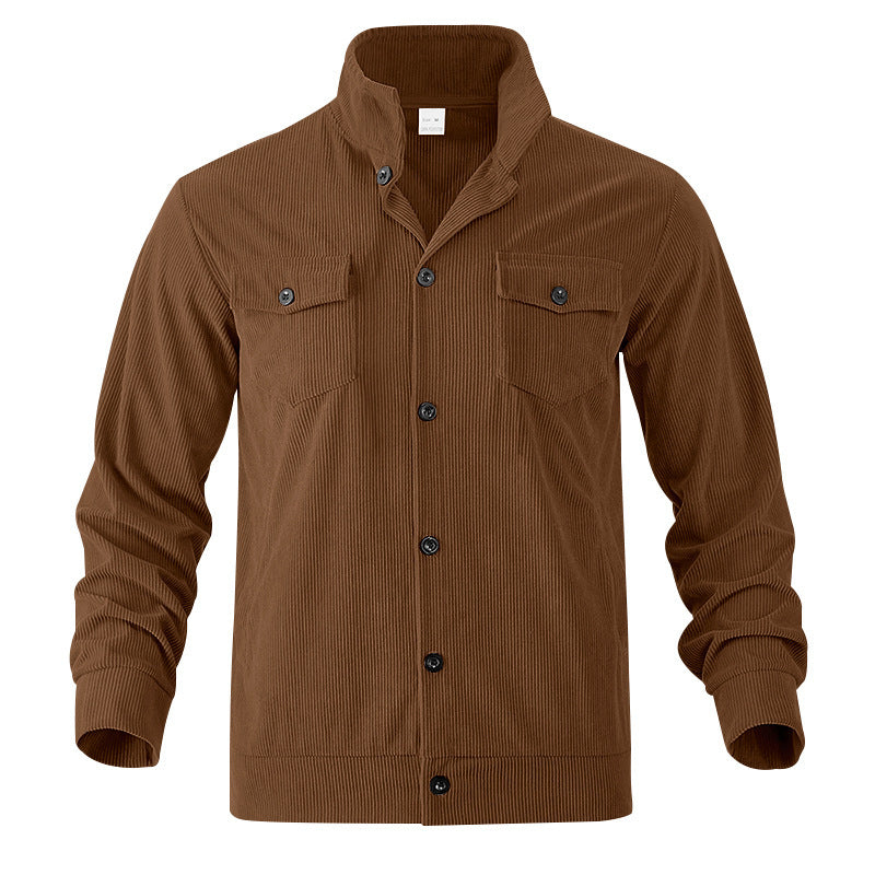 Men's Casual Cord Jacket with Practical Chest Pockets Lisslune