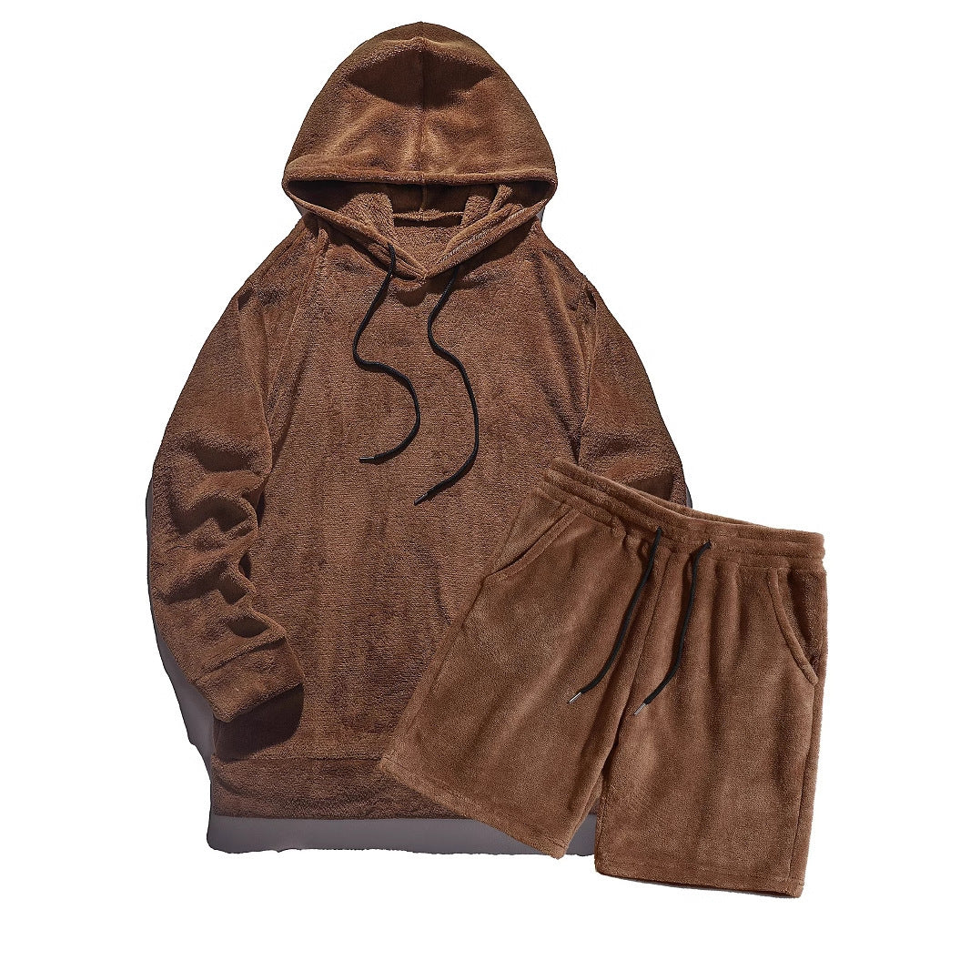 Men's Cozy Hoodie-Shorts Set Lisslune