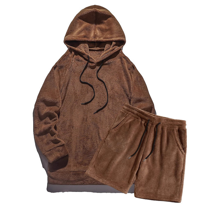 Men's Cozy Hoodie-Shorts Set Lisslune