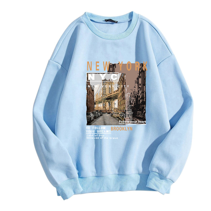 Ladies comfortable sweatshirt with NYC motif Lisslune