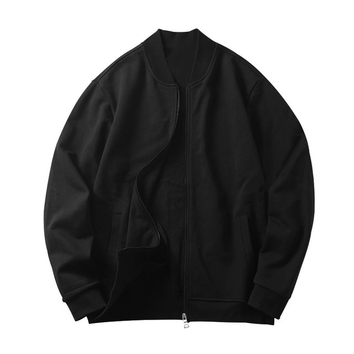 Men's sporty bomber jacket made of soft fleece with zippered pockets Lisslune