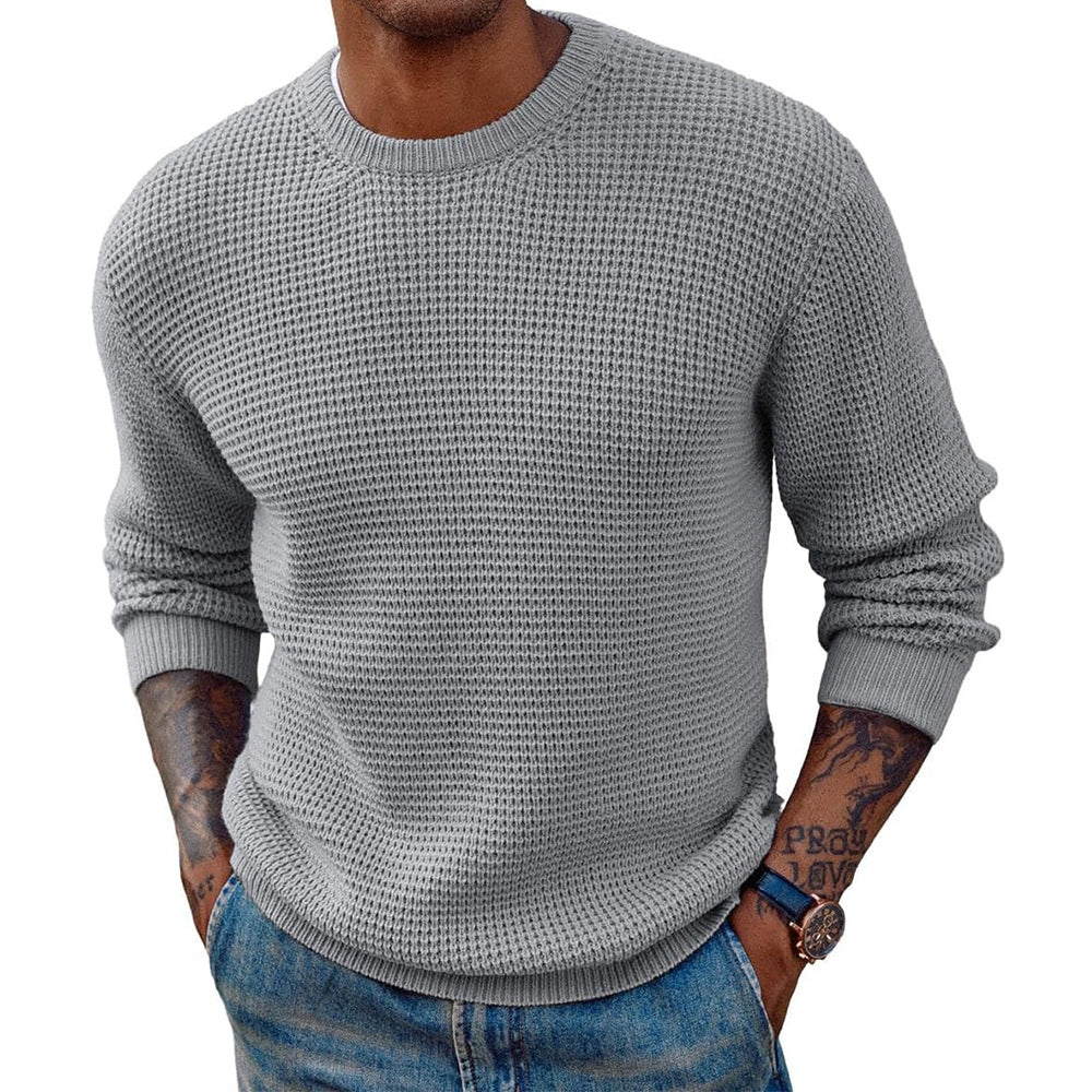 Men's large knitted sweater with textured fabric Lisslune