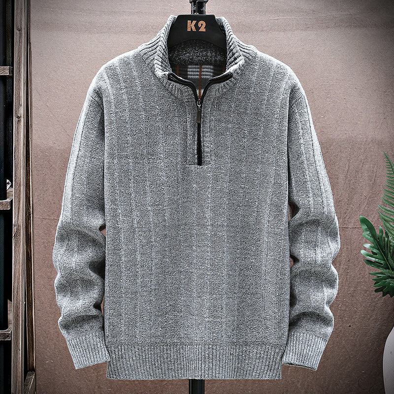 Men's sweater with high collar and zipper Lisslune