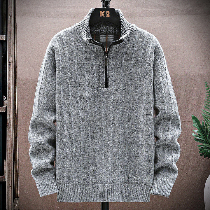 Men's sweater with high collar and zipper Lisslune