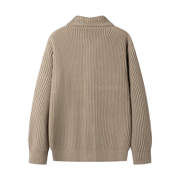 Men's cardigan with sporty design and fashionable shawl collar Lisslune
