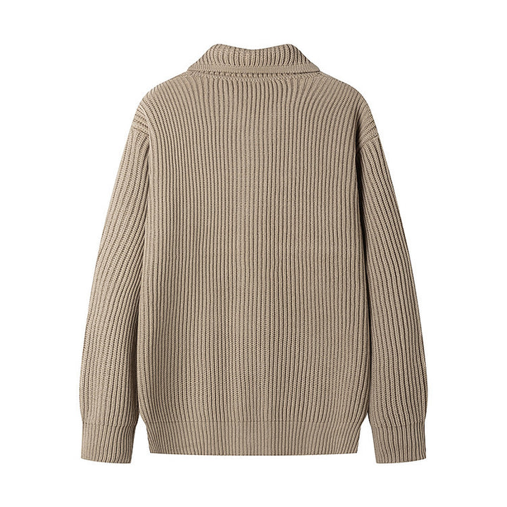 Men's cardigan with sporty design and fashionable shawl collar Lisslune