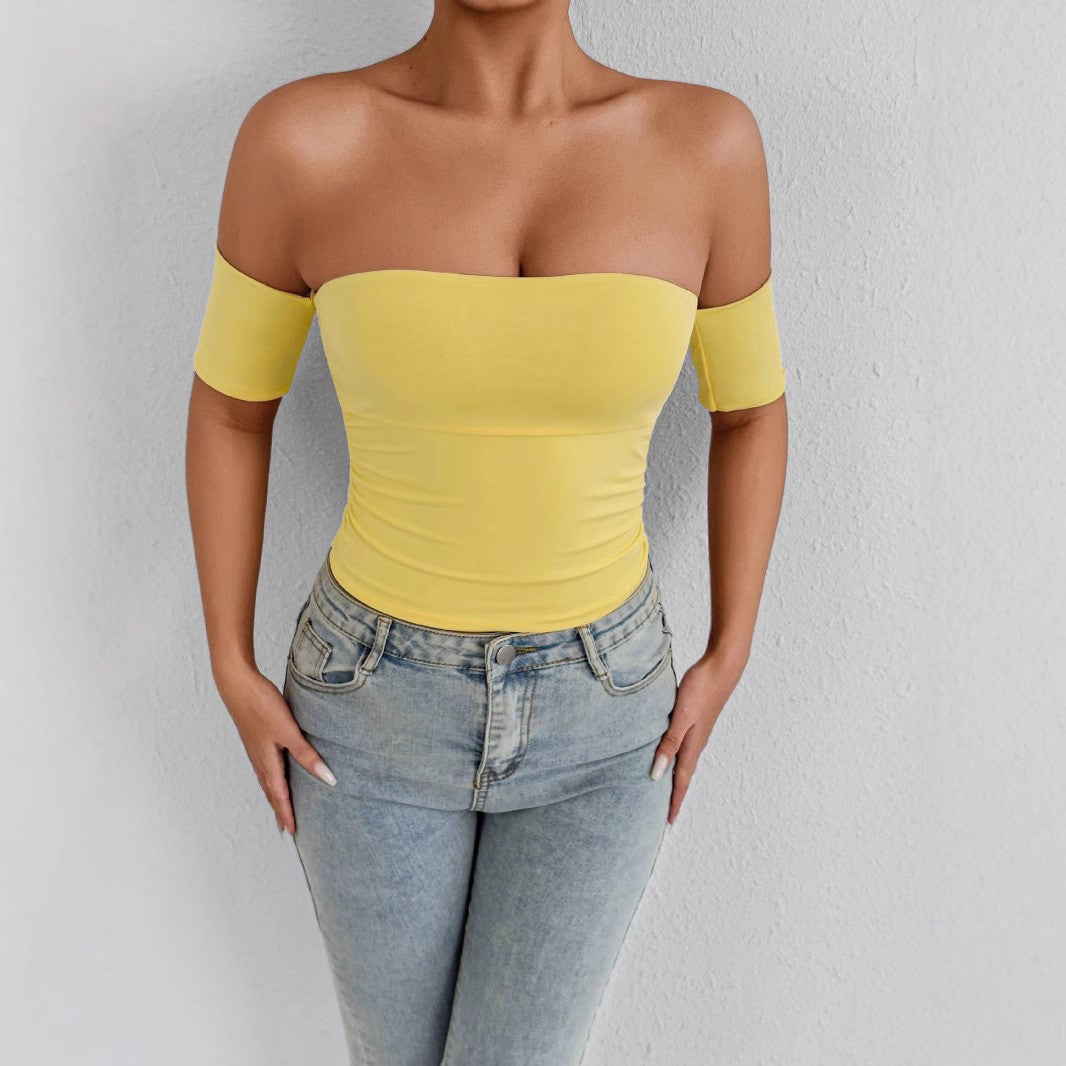 Damen Off-Shoulder Body mit figurbetonendem Schnitt Lisslune
