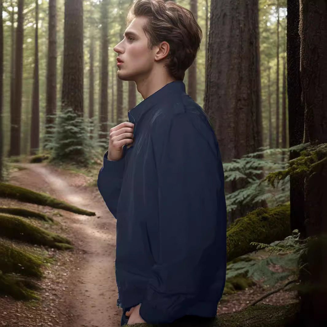 Men's lightweight transitional jacket with high collar and side pockets Lisslune