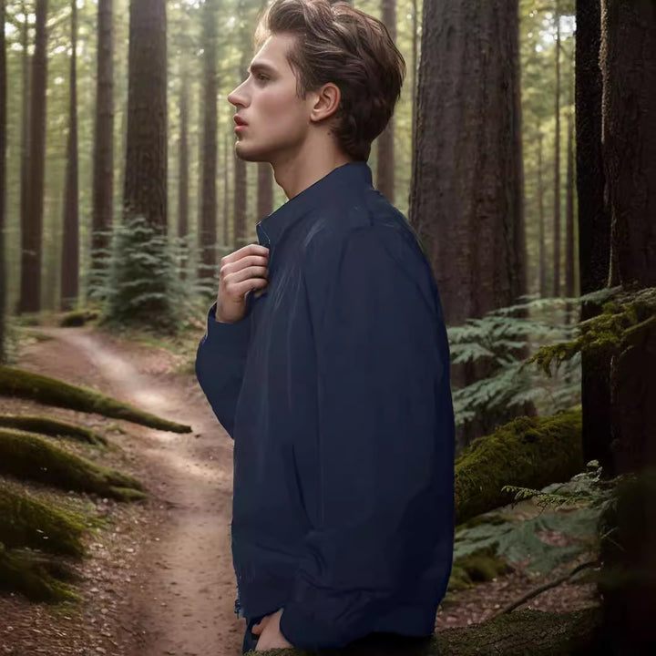 Men's lightweight transitional jacket with high collar and side pockets Lisslune