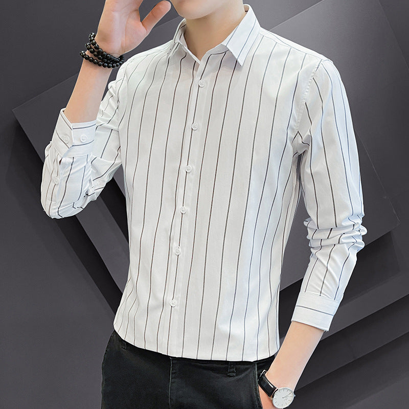 Men's fashionable long-sleeve shirt with stripes Lisslune