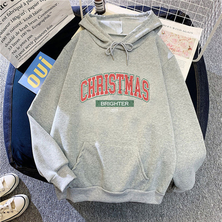 Women's hooded sweatshirt with festive Christmas motif Lisslune