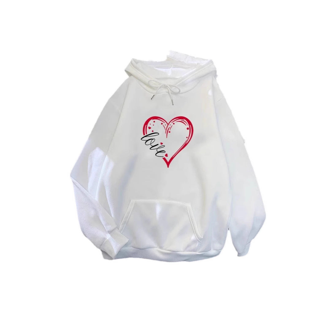 Women's hoodie with romantic heart design and high-quality fleece Lisslune