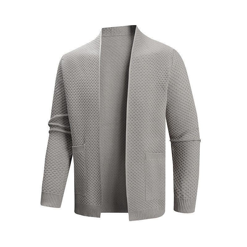 Men's cardigan with a modern textured pattern and practical pockets Lisslune