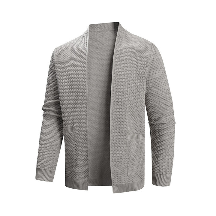 Men's cardigan with a modern textured pattern and practical pockets Lisslune