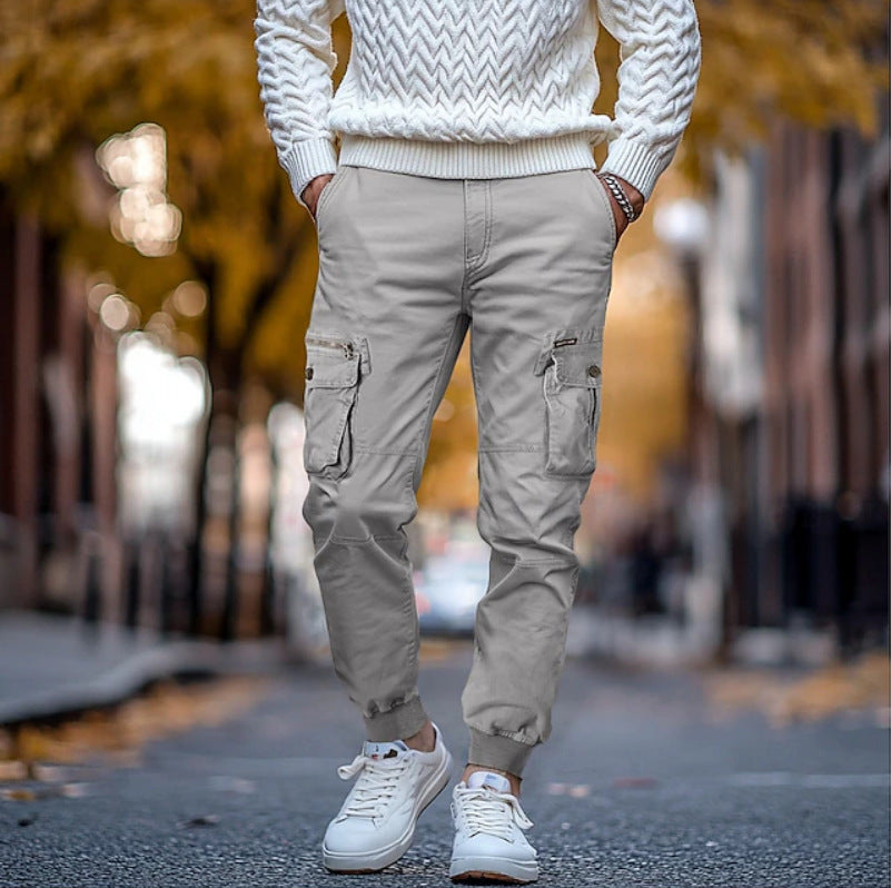 Men's cargo pants with multiple pockets and flexible fit Lisslune