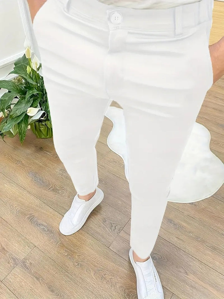 Men's Fashion Slim-Fit Pants with Elastic Waistband and Practical Pockets Lisslune