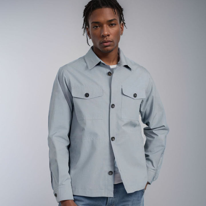 Men's Casual Utility Jacket with Practical Flap Pockets and Modern Cut Lisslune