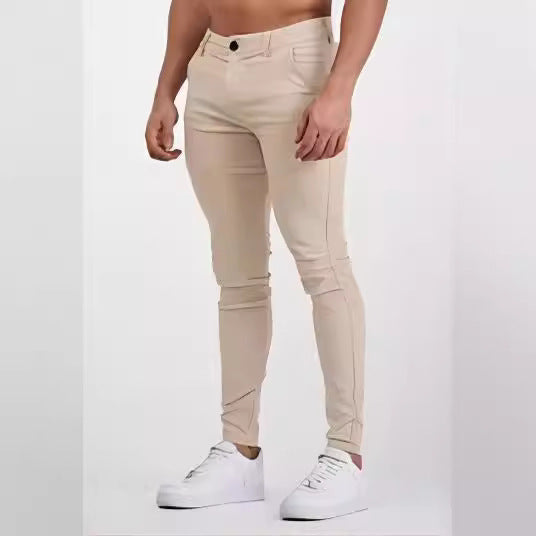 Men's modern slim-fit pants with elastic material and practical pockets Lisslune