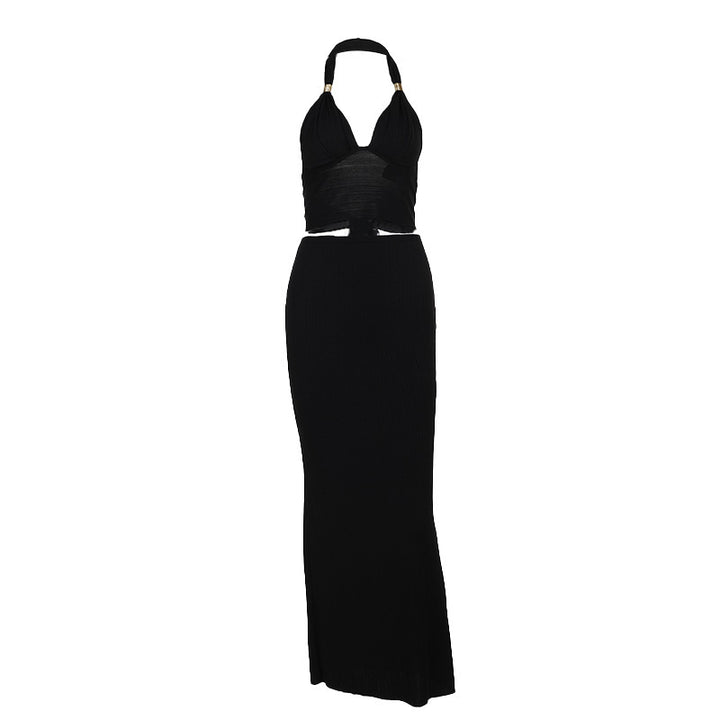 Women's Crop Top with Deep V-Neck and Refined Straps Lune London