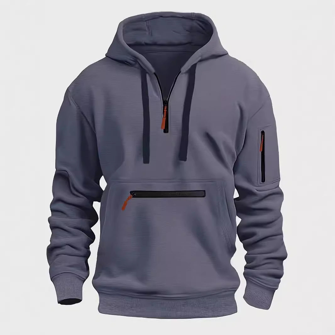 Men's Practical Hoodie with Innovative Zipper Pocket Lisslune