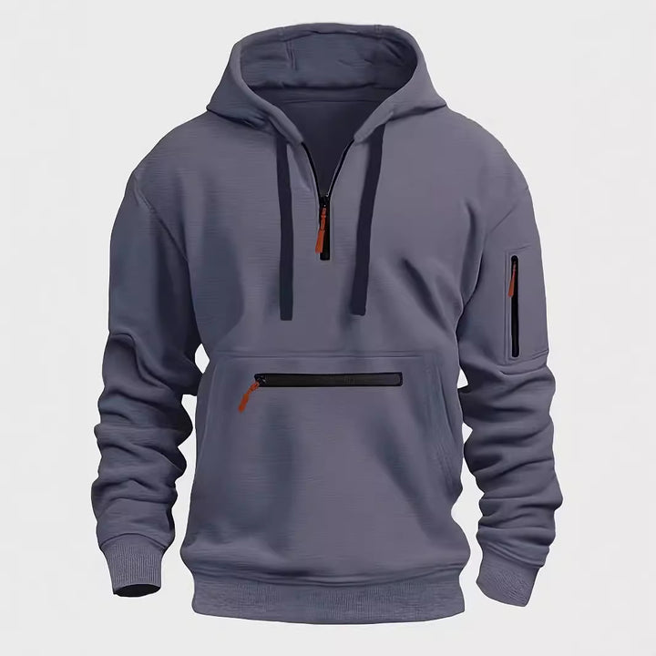 Men's Practical Hoodie with Innovative Zipper Pocket Lisslune