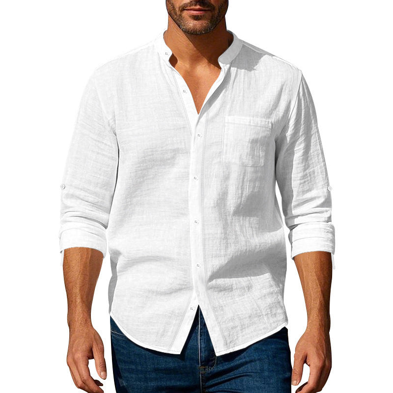 Men's Lightweight Long Sleeve Shirt made of breathable cotton in a casual design Lisslune
