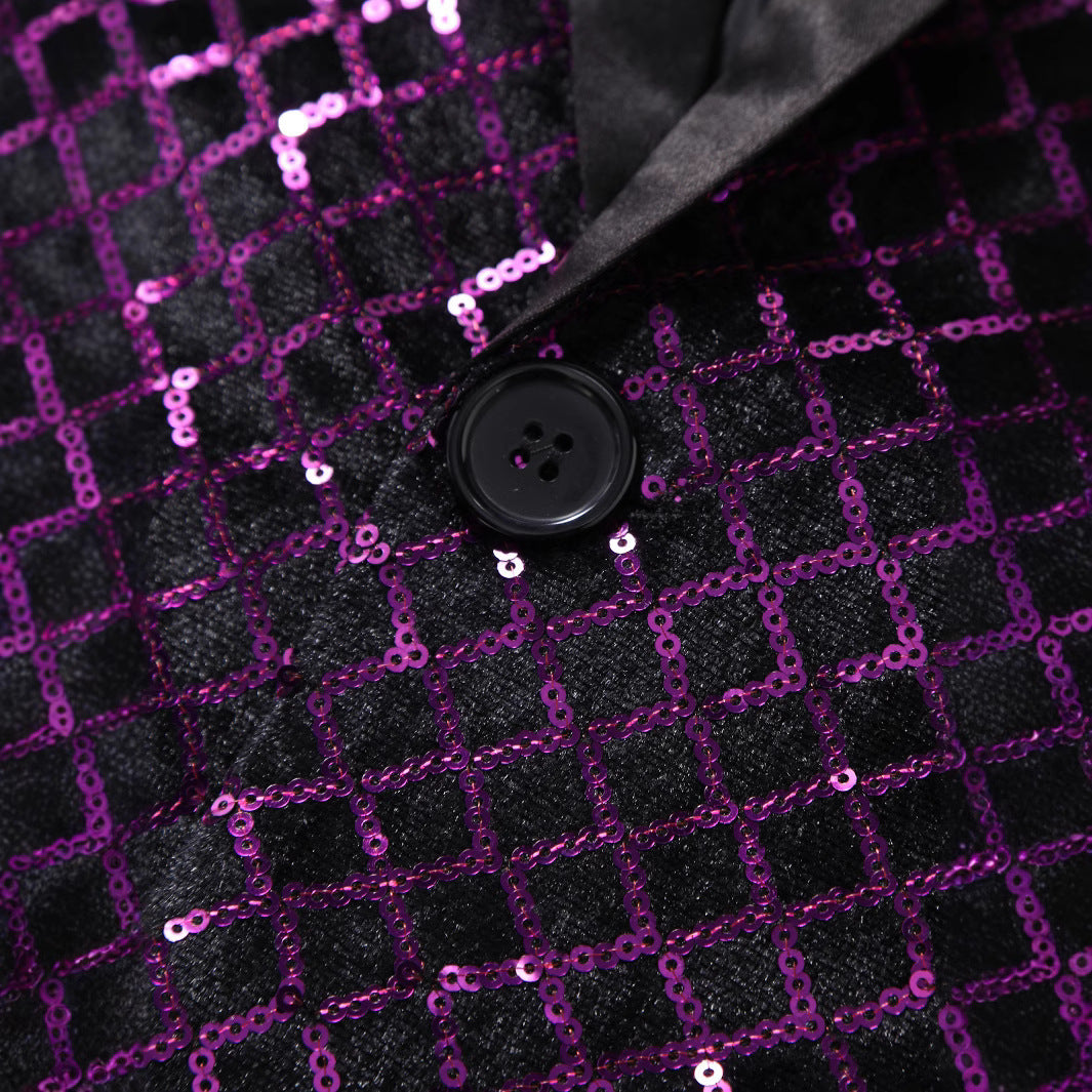 Men's Shimmering Sequin Blazer with Modern Design Lisslune